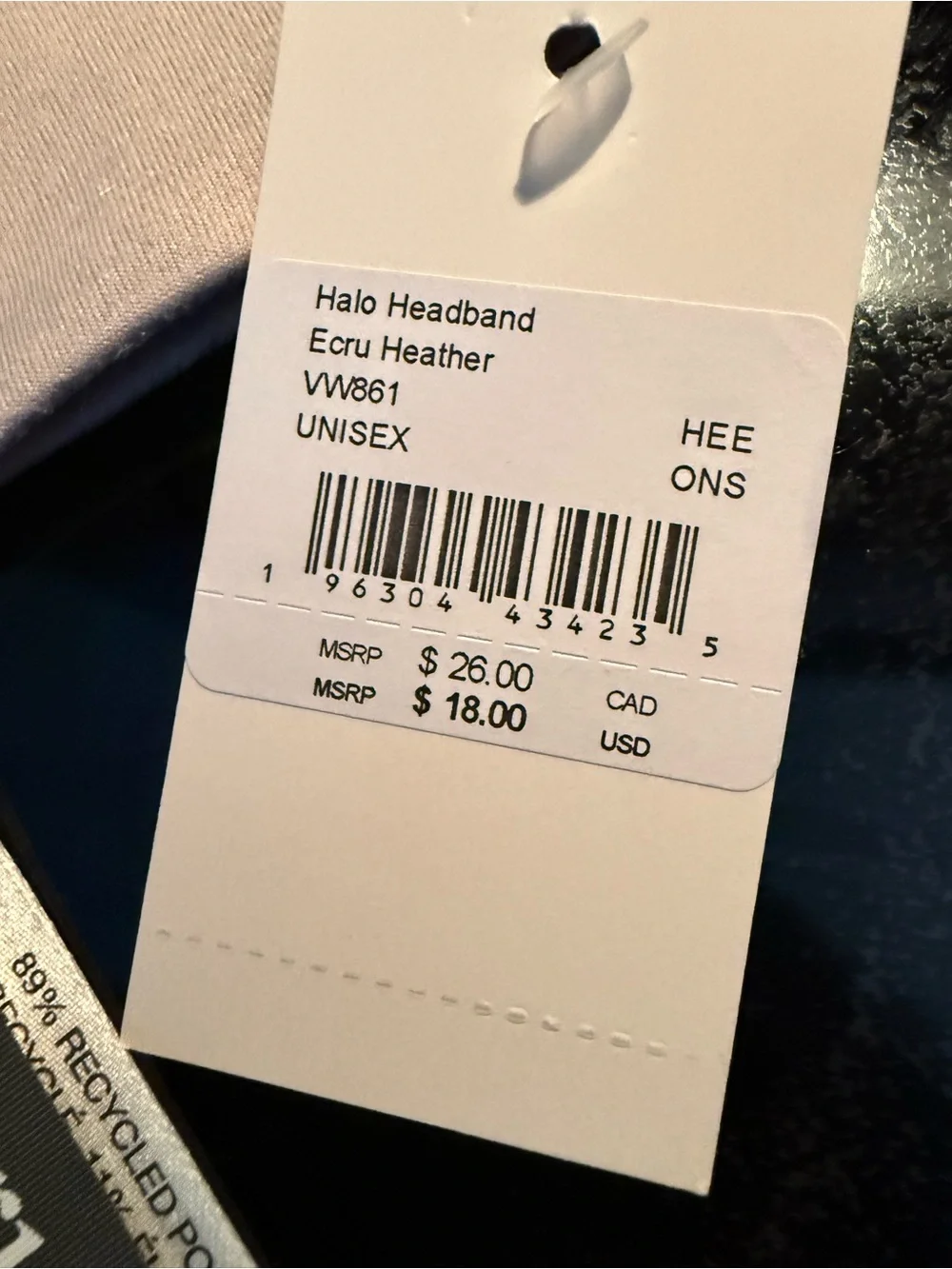 Vuori Halo Headband Ecru Heather